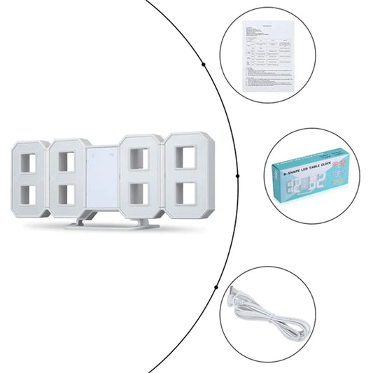 3D LED Wall/Desk Clock with USB & Auto Dimmer