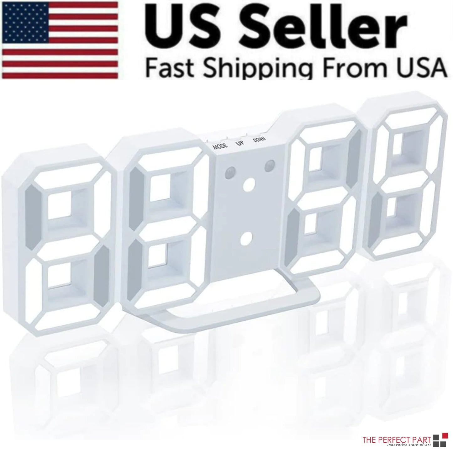 3D LED Wall/Desk Clock with USB & Auto Dimmer