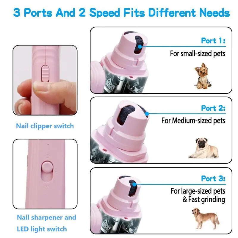 LED Light 2-in-1 Pet Nail Care Tool