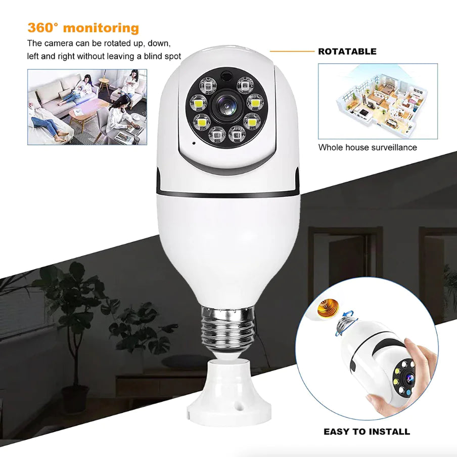 Smart 360° Wi-Fi Bulb Security Camera