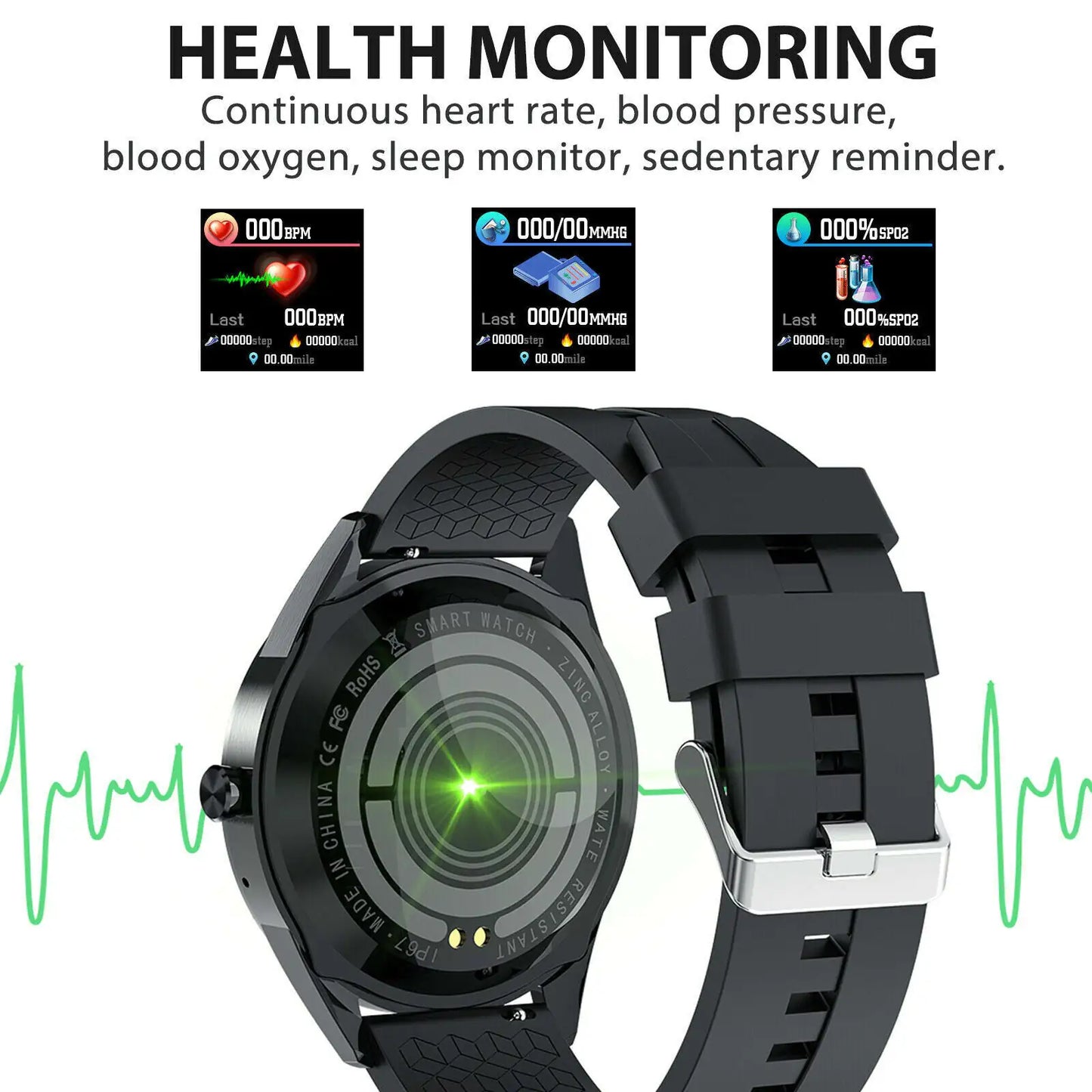 Smart Heart Tracker Watch - Waterproof Bluetooth for IOS & Android