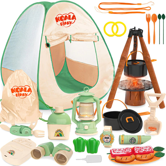 Play Camp Explorer Set for Kids - 41 PCS with Pop-Up Tent