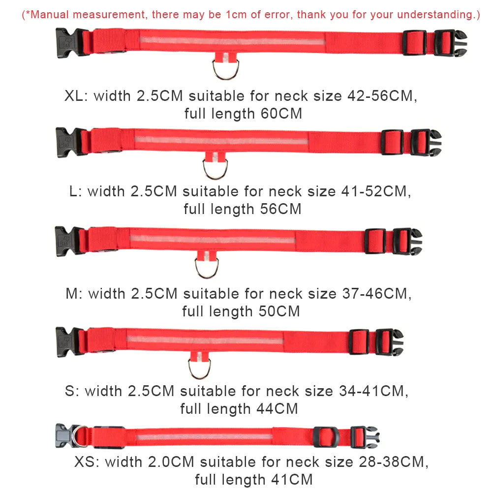 LED Glow Safety Dog Collar