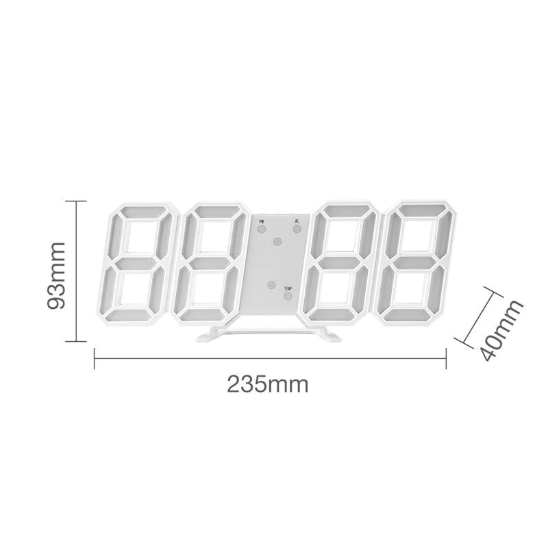 3D LED Wall/Desk Clock with USB & Auto Dimmer