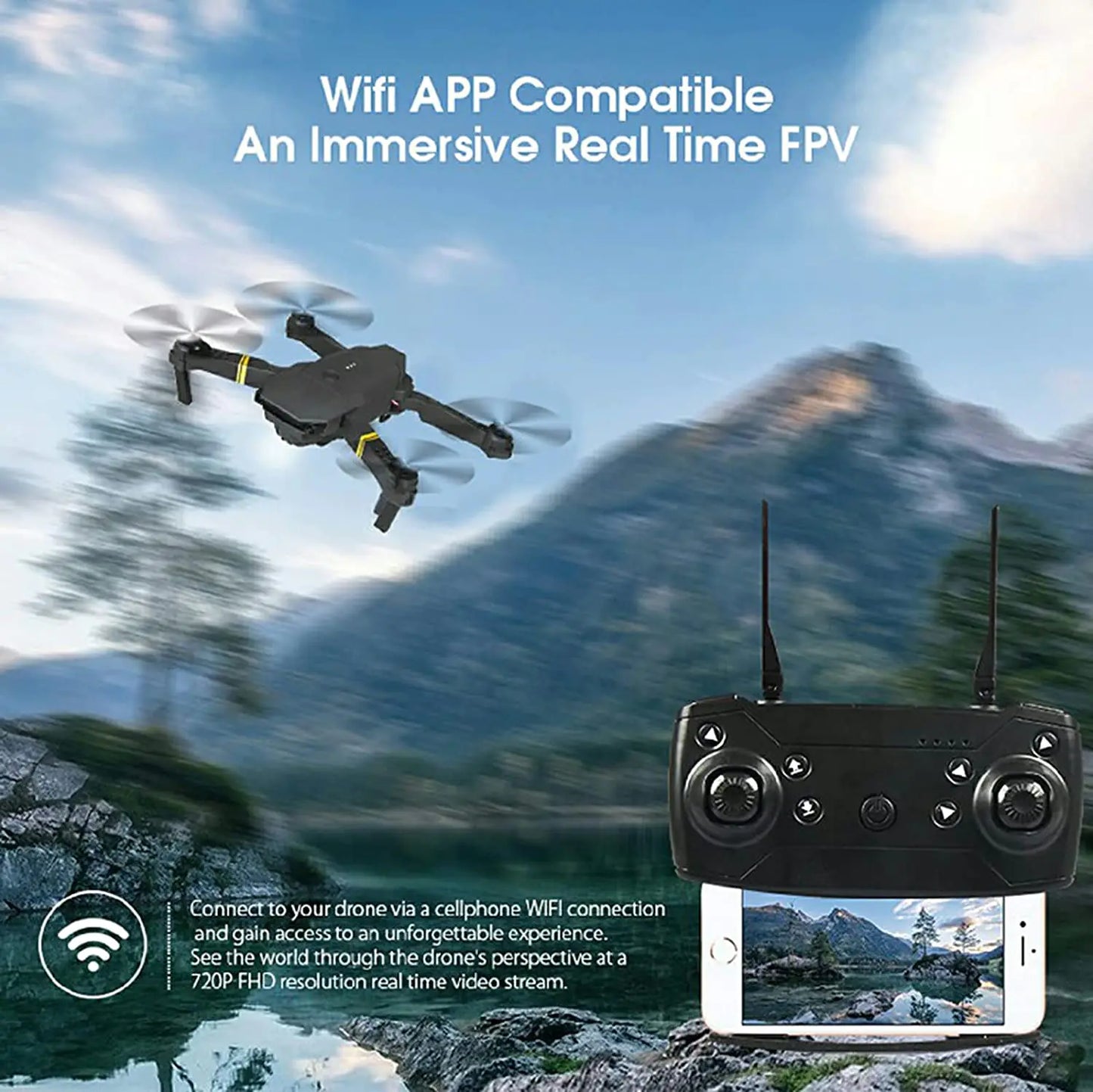 4K HD Dual-Cam Foldable Drone with WiFi FPV
