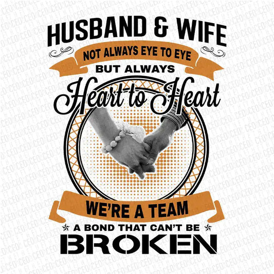 Husband & Wife – Heart To Heart – DTF Transfer