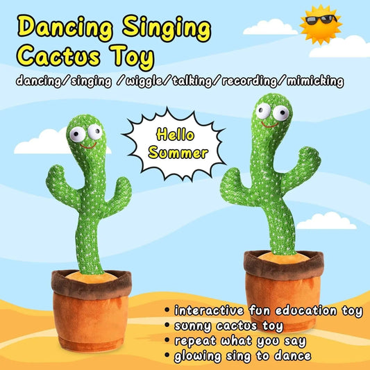 Singing Cactus Plush Toy with Record & Dance
