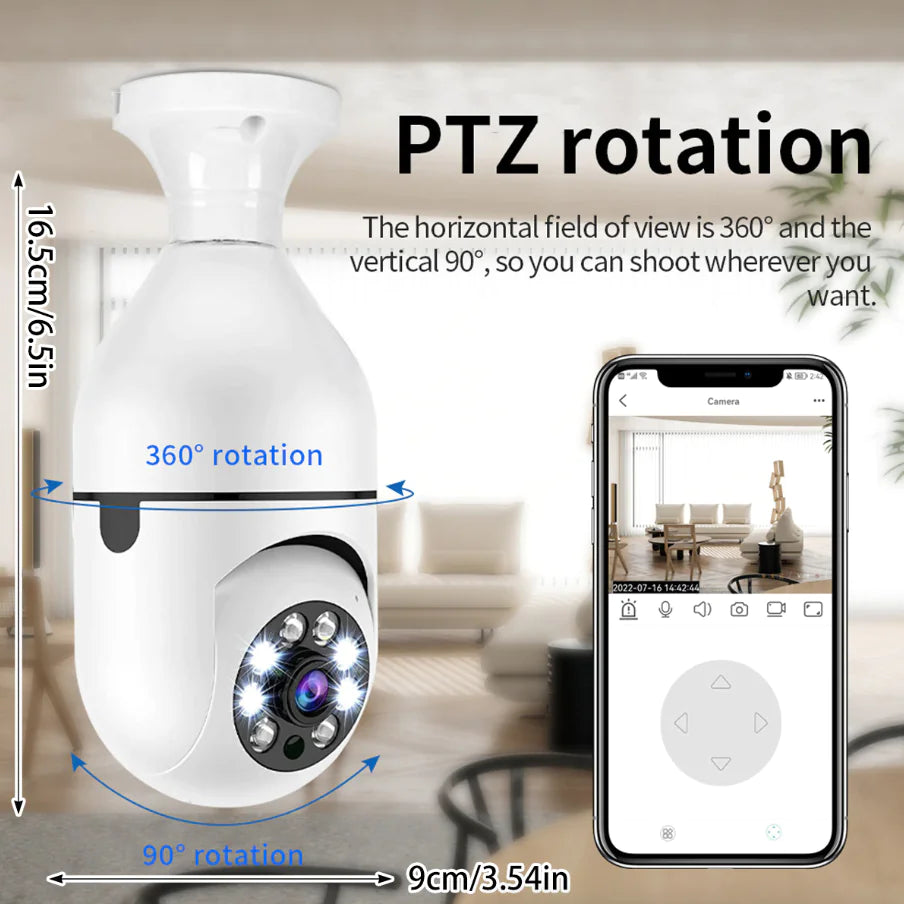 Smart 360° Wi-Fi Bulb Security Camera