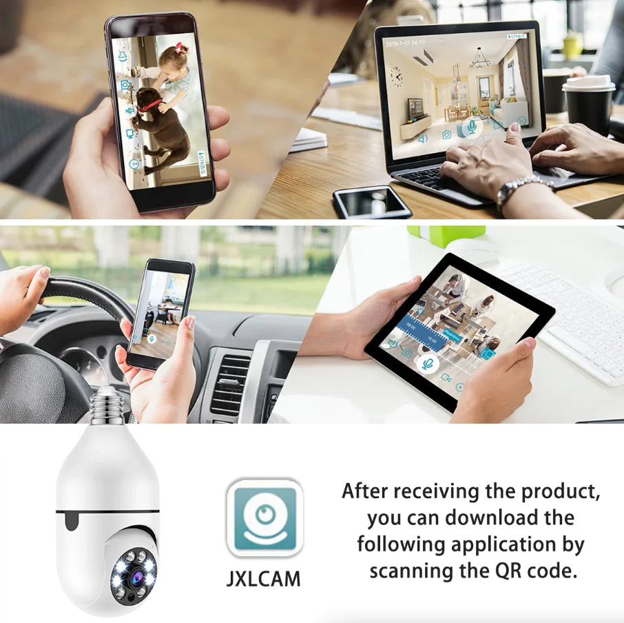 Smart 360° Wi-Fi Bulb Security Camera