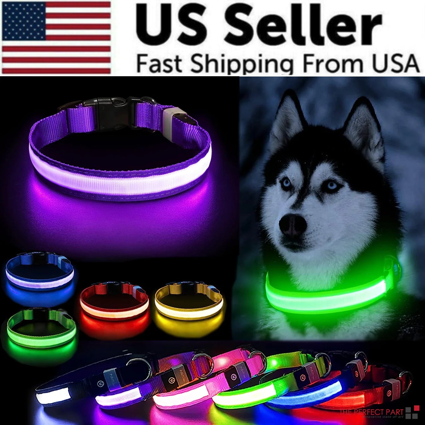 LED Glow Safety Dog Collar