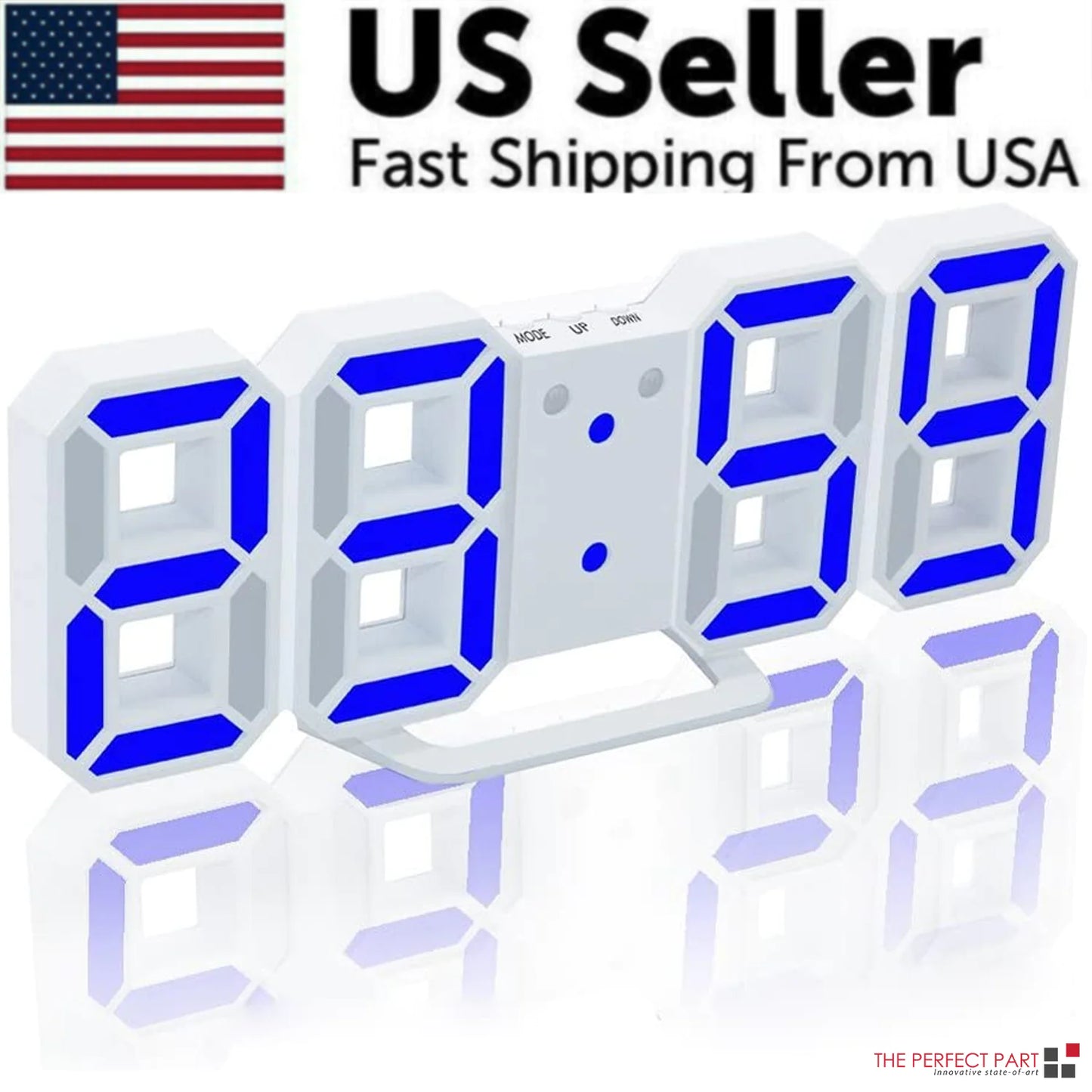3D LED Wall/Desk Clock with USB & Auto Dimmer