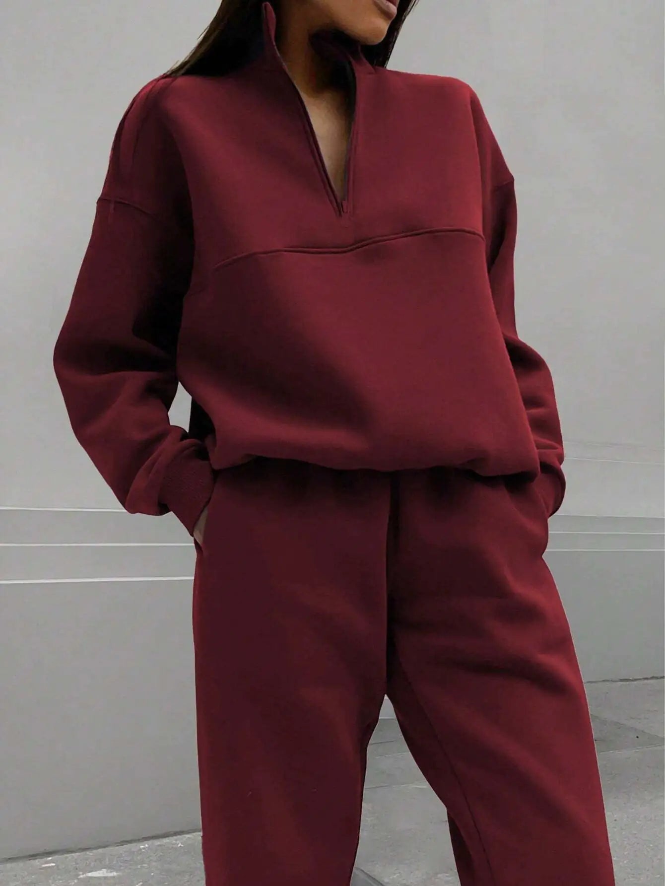 Chic Zipper Lapel Two-Piece Suit