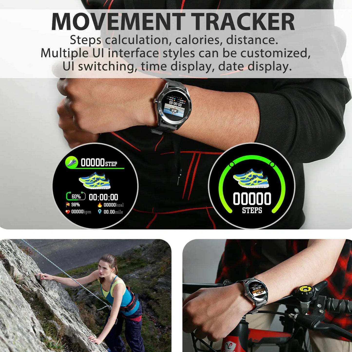 Smart Heart Tracker Watch - Waterproof Bluetooth for IOS & Android
