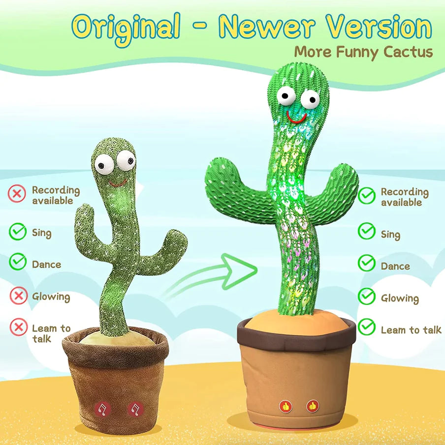Singing Cactus Plush Toy with Record & Dance