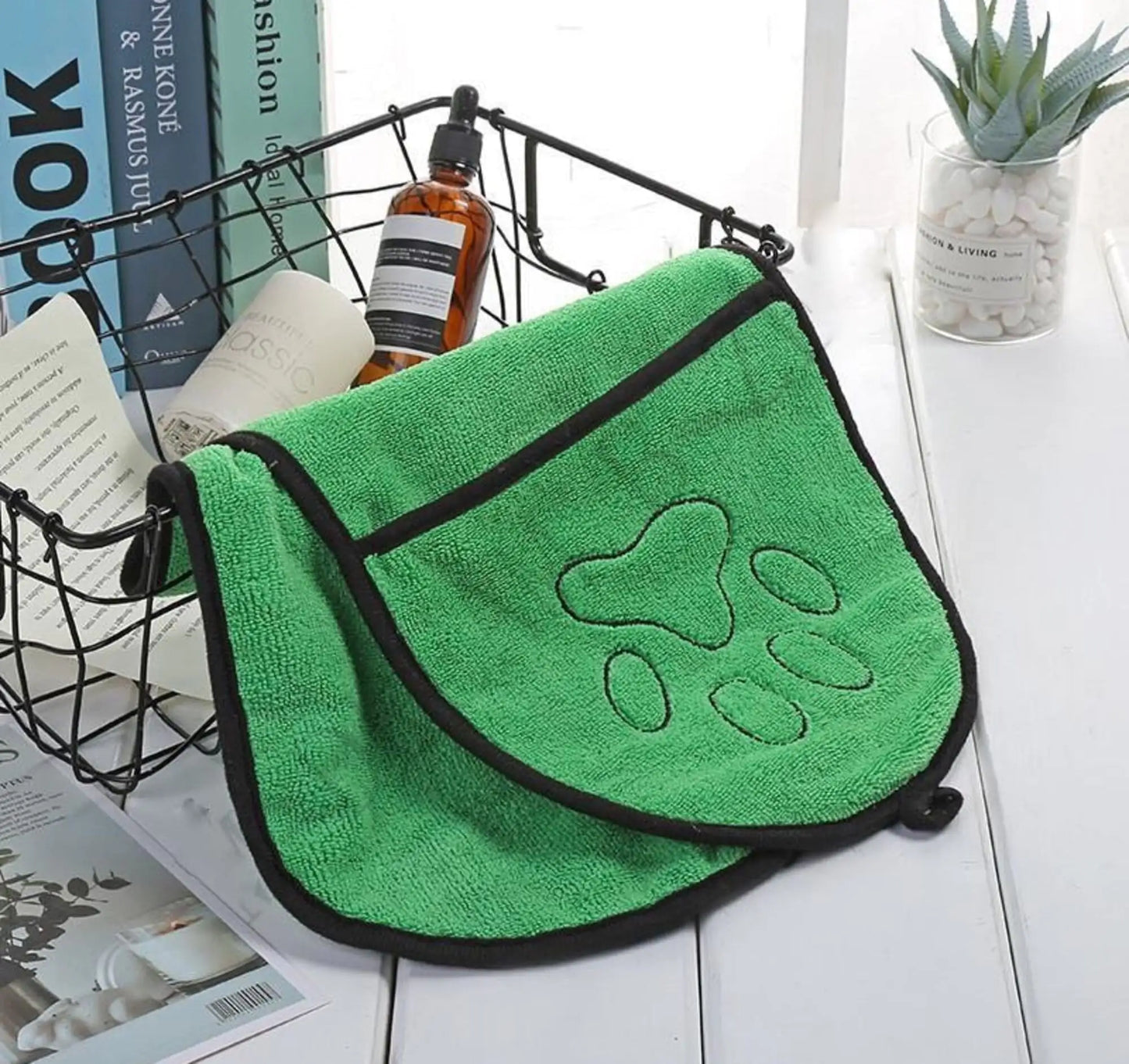 UltraAbsorb Dog Drying Towel with Double Pocket