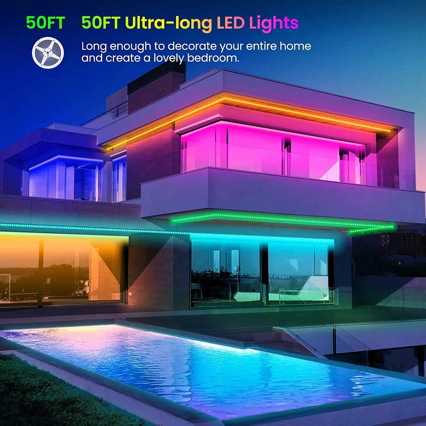 SyncBrite 50ft Music LED Strips
