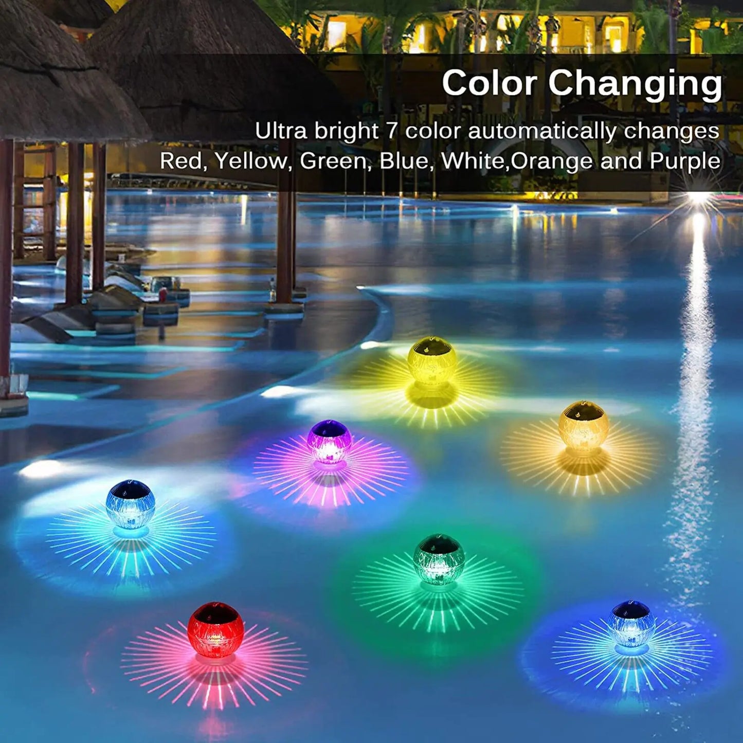 Solar LED Pond Light with RGB Rotation