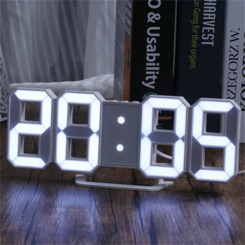 3D LED Wall/Desk Clock with USB & Auto Dimmer