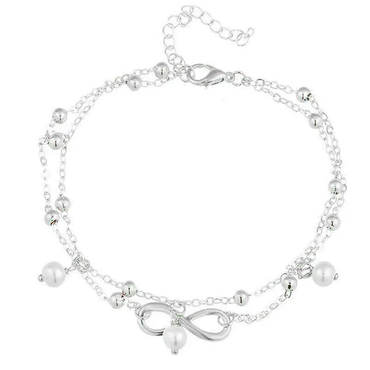Women Infiniti Double Ankle Bracelet