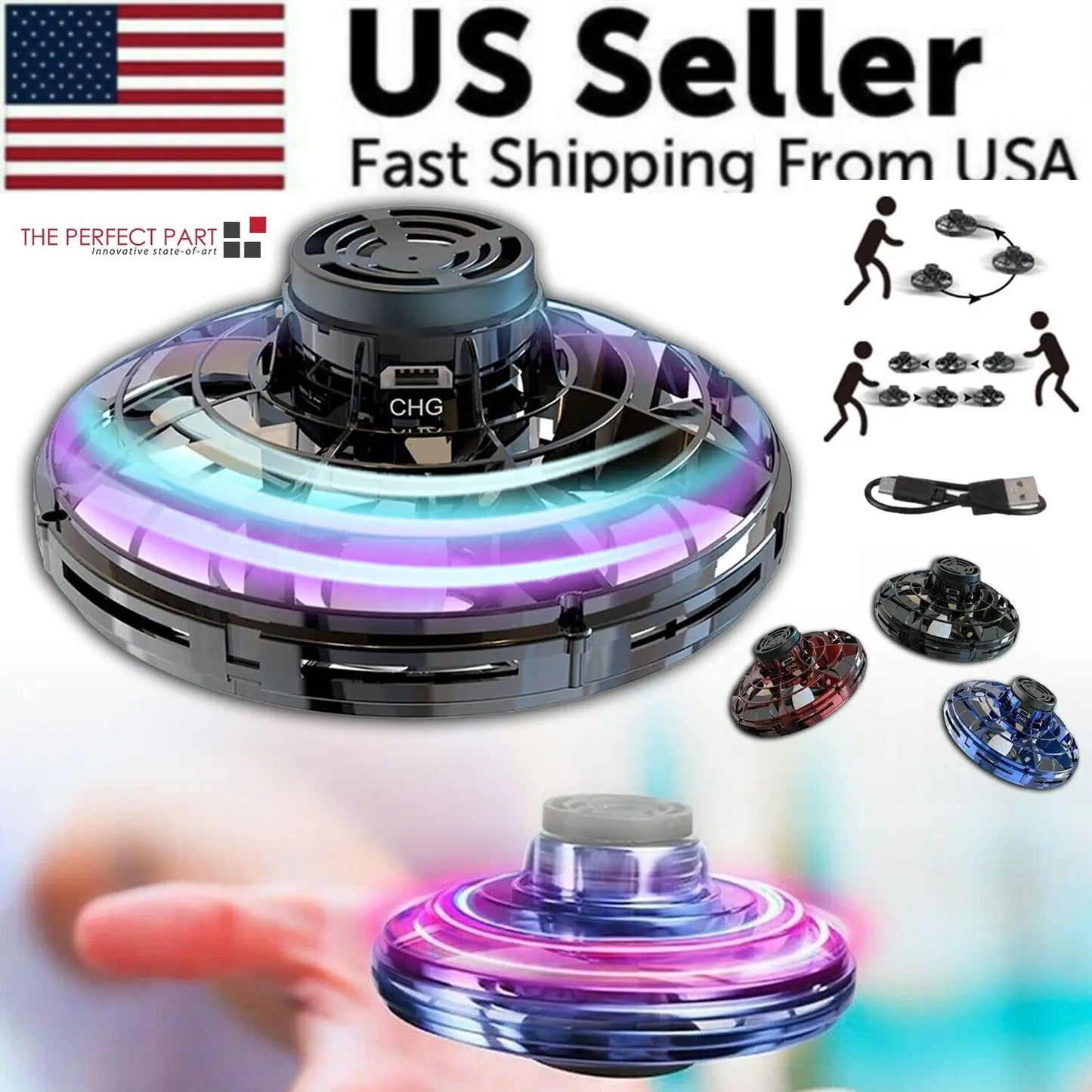 Hovering Fidget Spinner LED Drone