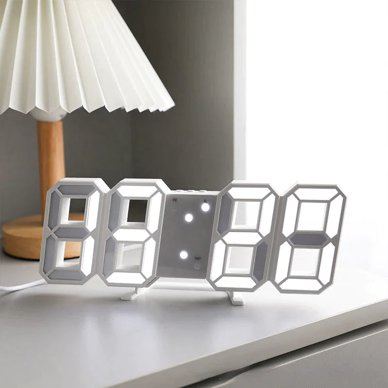 3D LED Wall/Desk Clock with USB & Auto Dimmer