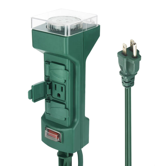 Outdoor Power Stake Timer 6-Outlet Weatherproof