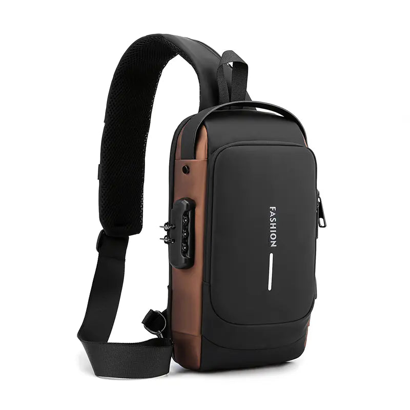 Men's Wear-resistant Oxford Crossbody Sling Bag with USB
