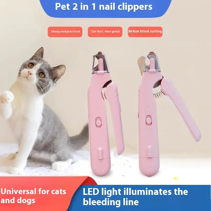 LED Light 2-in-1 Pet Nail Care Tool