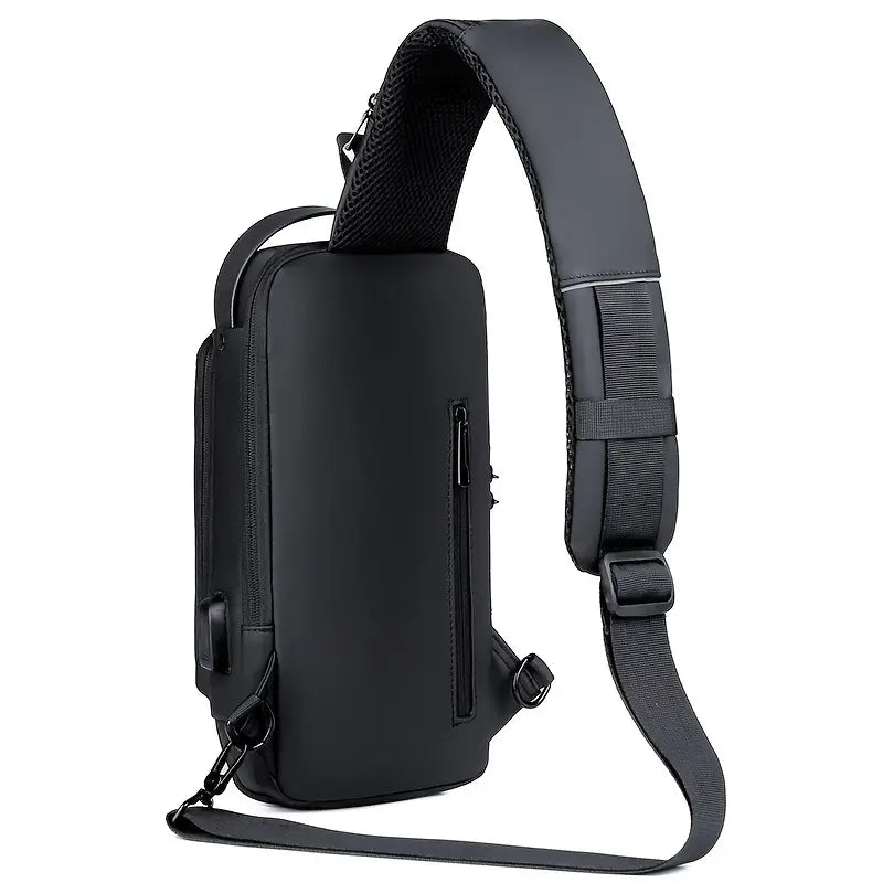 Men's Wear-resistant Oxford Crossbody Sling Bag with USB