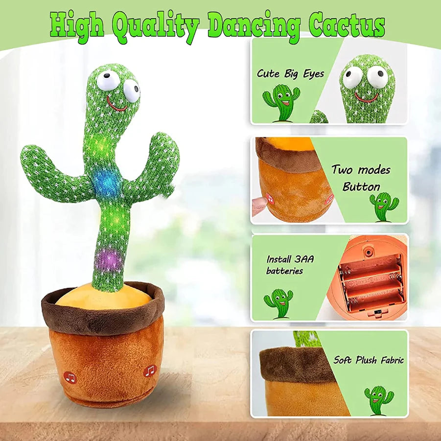Singing Cactus Plush Toy with Record & Dance