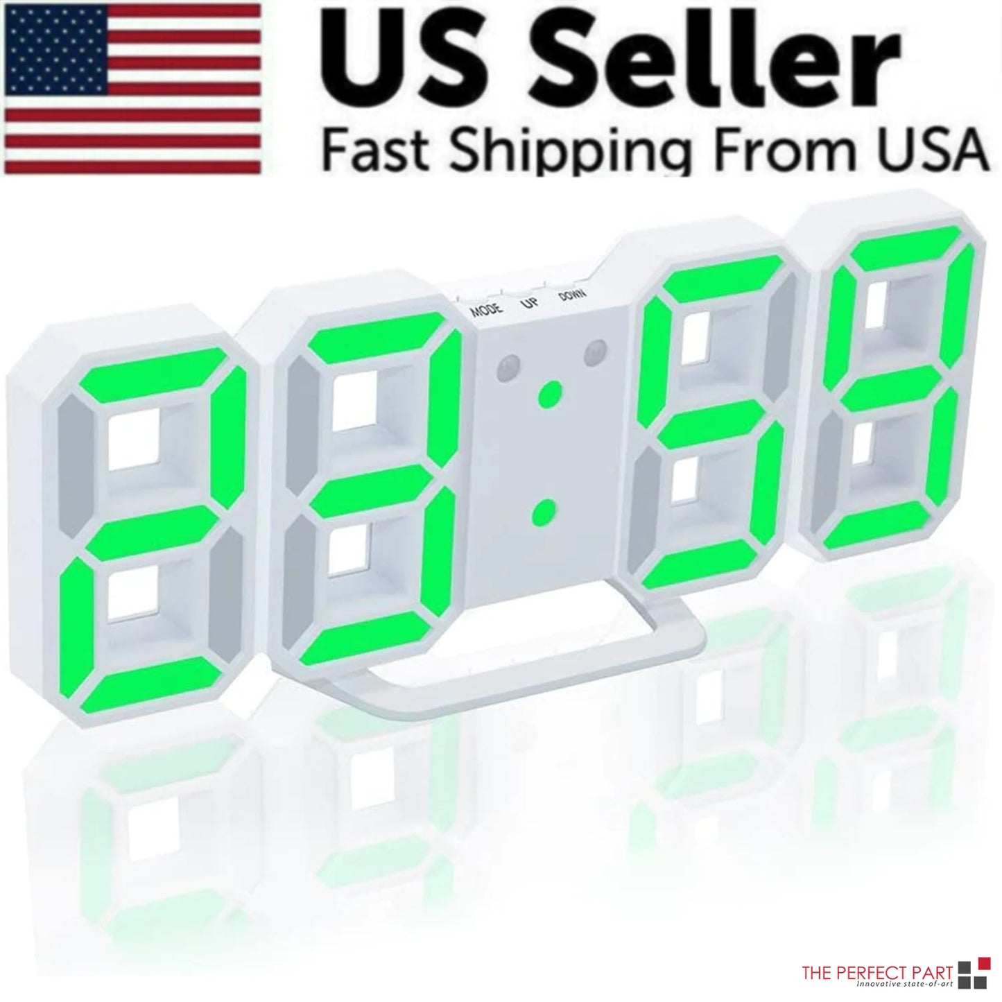 3D LED Wall/Desk Clock with USB & Auto Dimmer