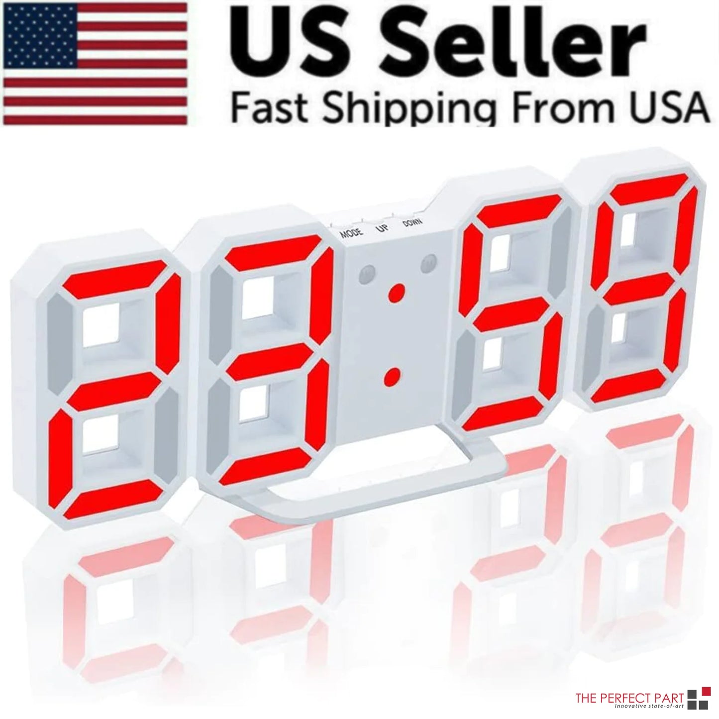 3D LED Wall/Desk Clock with USB & Auto Dimmer