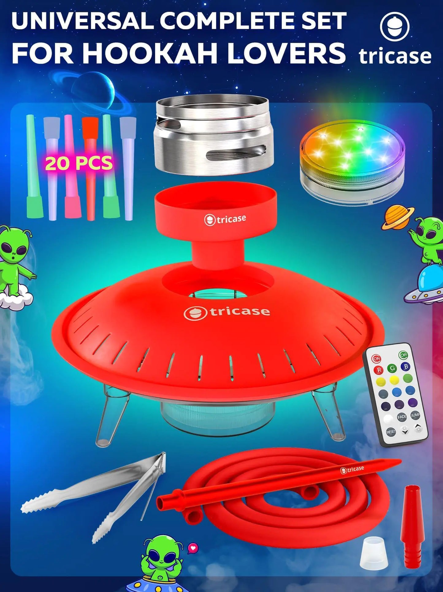 Deluxe Red UFO Hookah Kit