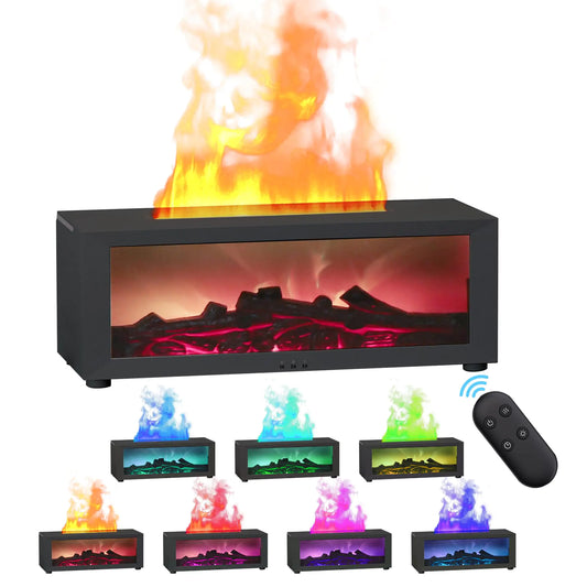 Flame Mist Aromatherapy Diffuser 150ml with Colorful Lights and Remote Control