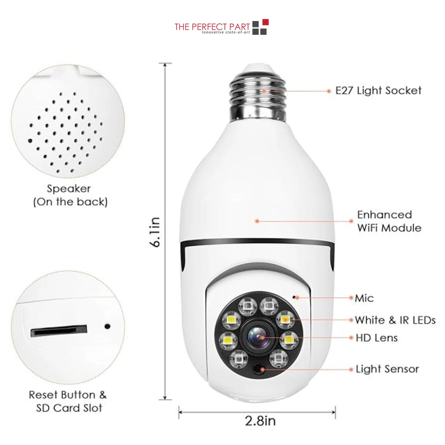 Smart 360° Wi-Fi Bulb Security Camera