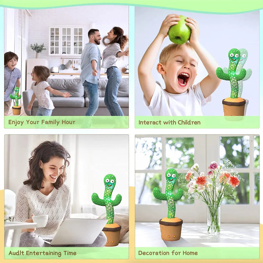 Singing Cactus Plush Toy with Record & Dance