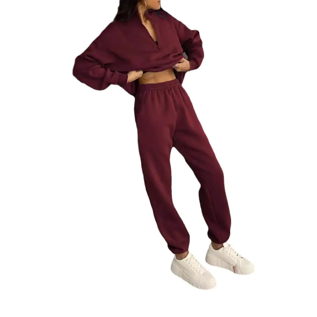 Chic Zipper Lapel Two-Piece Suit