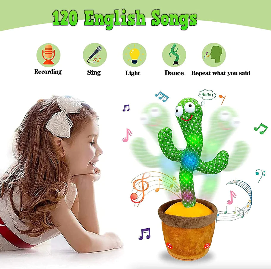 Singing Cactus Plush Toy with Record & Dance