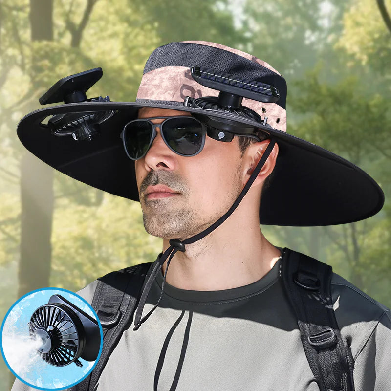UPF50+ SunShield Solar Fan Cap
