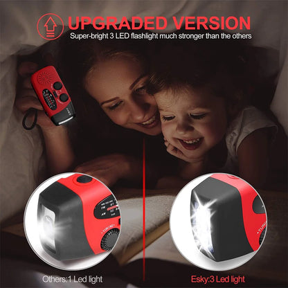Crank Solar Emergency Radio 1000mAh Power Bank