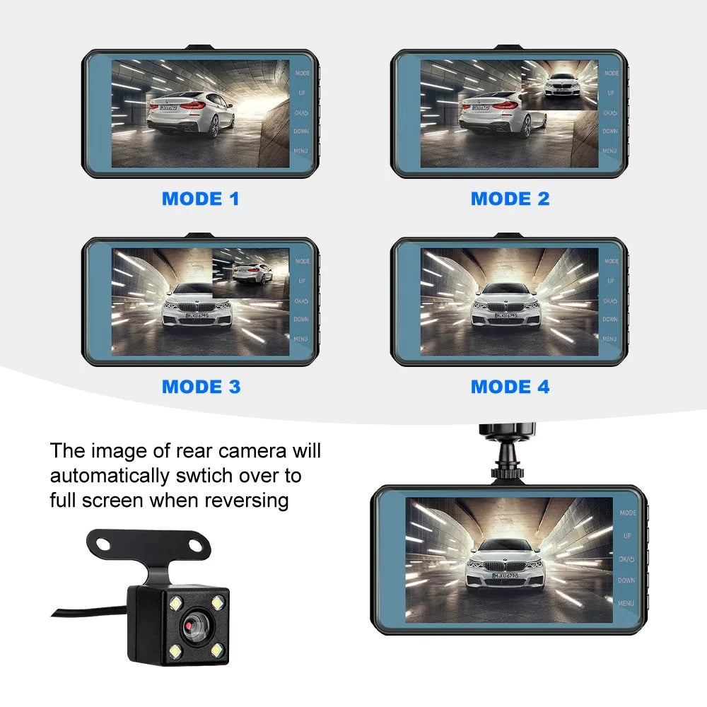 UltraVision Dual Lens DashCam 1080P 4" - Kool Thingz