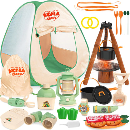 Play Camp Explorer Set for Kids - 41 PCS with Pop-Up Tent