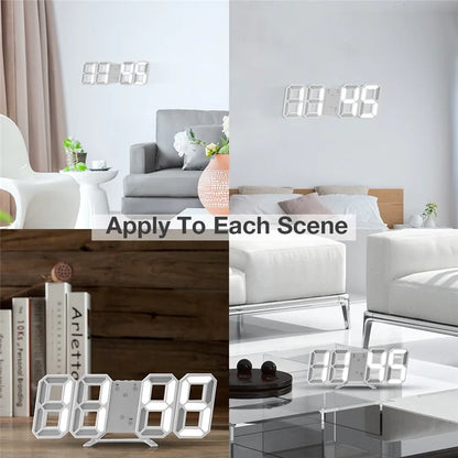3D LED Wall/Desk Clock with USB & Auto Dimmer