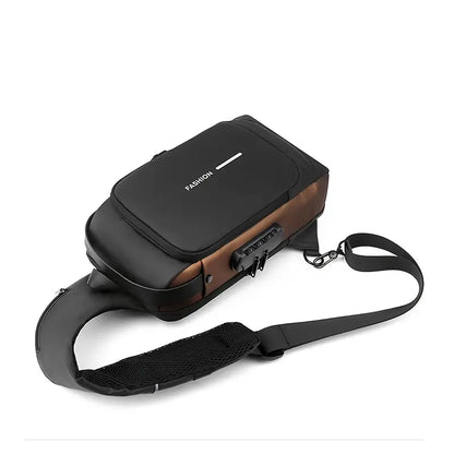Men's Wear-resistant Oxford Crossbody Sling Bag with USB
