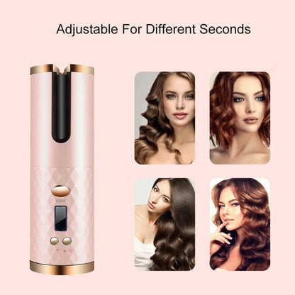 Ceramic Wireless Curling Iron Auto-LCD USA - Kool Thingz