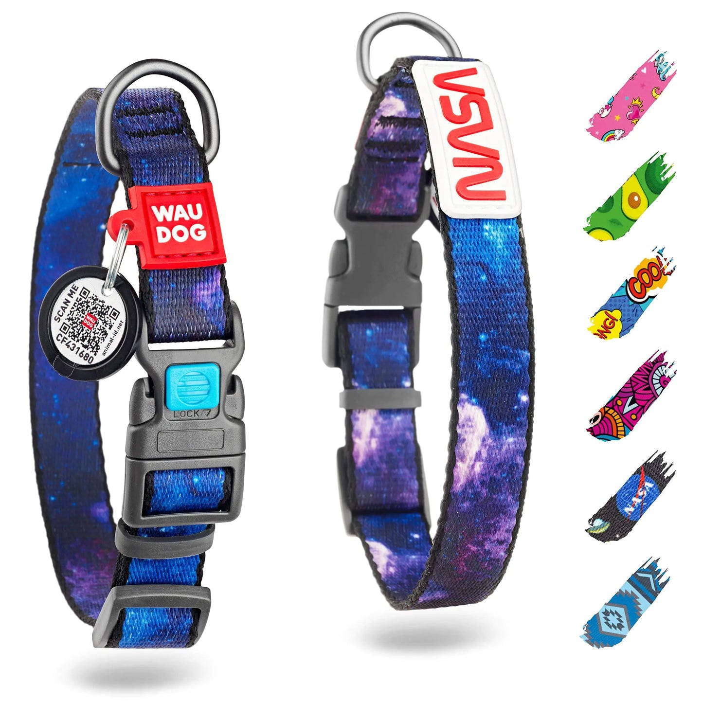 Adjustable Nylon Dog Collar with QR Tag - Kool Thingz