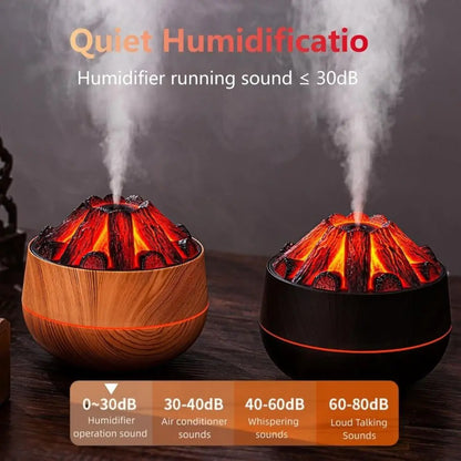Charcoal Fire LED Aromatherapy Diffuser - Dark Wood - Kool Thingz