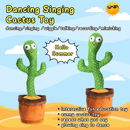 Singing Cactus Plush Toy with Record & Dance