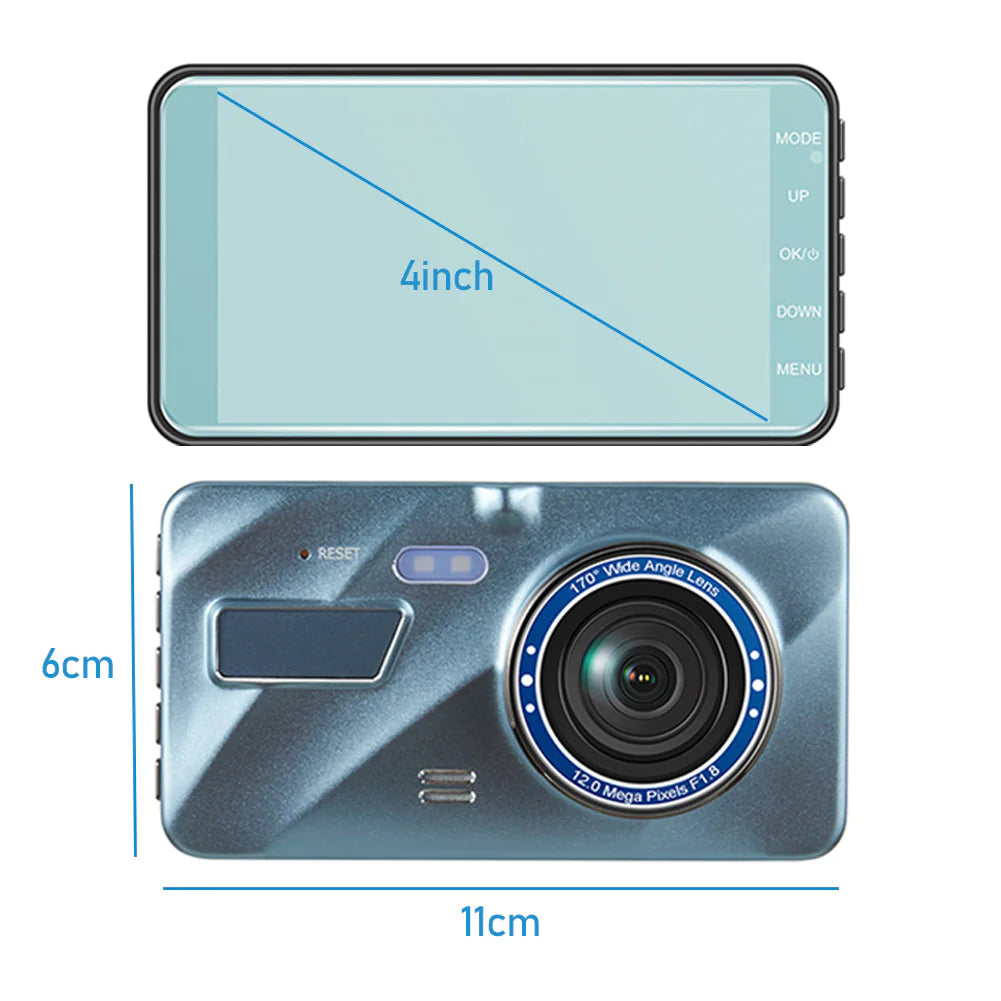 UltraVision Dual Lens DashCam 1080P 4" - Kool Thingz