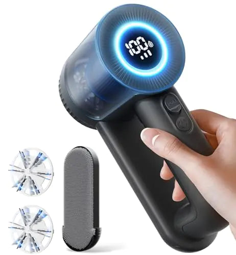 3-Speed LED Fabric Shaver: Rechargeable 6-Leaf Lint Remover